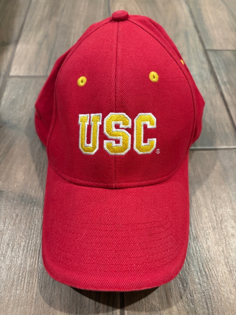 USC Red Baseball Cap with Yellow Embroidered Logo